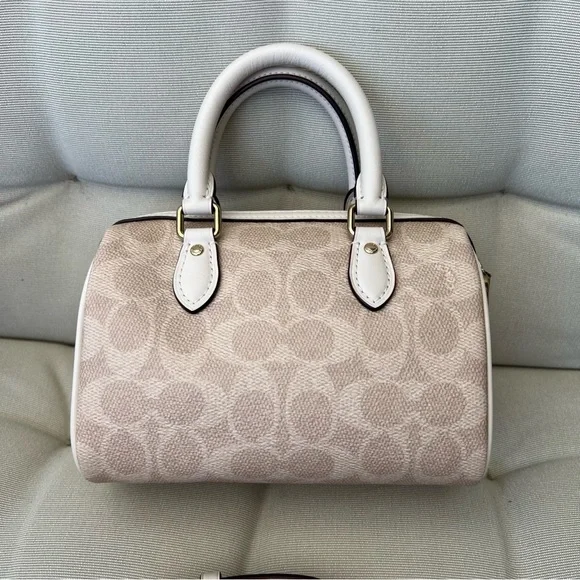 NWT Coach Mini Rowan Crossbody Sand Chalk Signature Canvas Bag CW329 - Picture 4 of 9